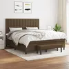 Image de vidaXL Boxspring met matras stof donkerbruin 160x200 cm3136928