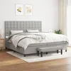Image de vidaXL Boxspring met matras stof lichtgrijs 200x200 cm3136941