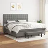 Image de vidaXL Boxspring met matras stof donkergrijs 200x200 cm3136942