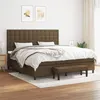 Image de vidaXL Boxspring met matras stof donkerbruin 200x200 cm3136944