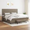 Image de vidaXL Boxspring met matras stof taupe 200x200 cm3136945