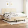 Image de vidaXL Boxspring met matras stof cràmekleurig 200x200 cm3136946
