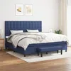 Image de vidaXL Boxspring met matras stof blauw 200x200 cm3136947