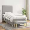 Image de vidaXL Boxspring met matras stof lichtgrijs 90x190 cm3136957
