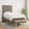 Image de vidaXL Sommier à Lattes de Lit avec Matelas, Lit Rembourré, Lit Simple, Lit Adulte de Chambre à Coucher Intérieur, Moderne, Taupe 90x200 cm Tissu