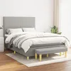 Image de vidaXL Boxspring met matras stof lichtgrijs 140x200 cm3136997