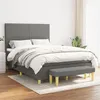 Image de vidaXL Boxspring met matras stof donkergrijs 140x200 cm3136998