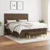 Image de vidaXL Boxspring met matras stof donkerbruin 160x200 cm3137008