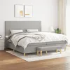 Image de vidaXL Boxspring met matras stof lichtgrijs 200x200 cm3137021