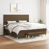 Image de vidaXL Boxspring met matras stof donkerbruin 200x200 cm3137024