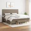 Image de vidaXL Boxspring met matras stof taupe 200x200 cm3137025