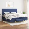 Image de vidaXL Boxspring met matras stof blauw 200x200 cm3137027