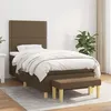 Image de vidaXL Sommier à Lattes de Lit avec Matelas, Lit Rembourré, Lit Simple, Lit Adulte de Chambre à Coucher Intérieur, Moderne, Marron Foncé 90x190 cm