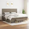 Image de vidaXL Boxspring met matras stof taupe 200x200 cm3137105