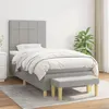Image de vidaXL Boxspring met matras stof lichtgrijs 90x200 cm3137125