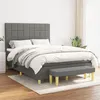 Image de vidaXL Boxspring met matras stof donkergrijs 140x200 cm3137158