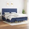 Image de vidaXL Boxspring met matras stof blauw 200x200 cm3137187