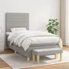 Image de vidaXL Boxspring met matras stof lichtgrijs 90x200 cm3137205