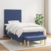 Image de vidaXL Boxspring met matras stof blauw 100x200 cm3137219