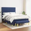 Image de vidaXL Boxspring met matras stof blauw 140x190 cm3137235