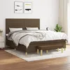 Image de vidaXL Boxspring met matras stof donkerbruin 160x200 cm3137248