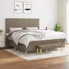 Image de vidaXL Boxspring met matras stof taupe 160x200 cm3137249
