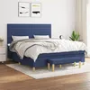 Image de vidaXL Boxspring met matras stof blauw 160x200 cm3137251