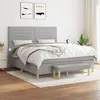 Image de vidaXL Boxspring met matras stof lichtgrijs 180x200 cm3137253