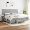 Image de vidaXL Boxspring met matras stof lichtgrijs 200x200 cm3137261