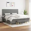 Image de vidaXL Boxspring met matras stof donkergrijs 200x200 cm3137262