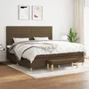 Image de vidaXL Boxspring met matras stof donkerbruin 200x200 cm3137264