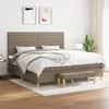 Image de vidaXL Boxspring met matras stof taupe 200x200 cm3137265