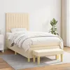 Image de vidaXL Boxspring met matras stof cràmekleurig 90x200 cm3137290