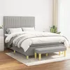Image de vidaXL Boxspring met matras stof lichtgrijs 140x190 cm3137309