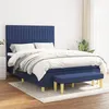 Image de vidaXL Boxspring met matras stof blauw 140x190 cm3137315