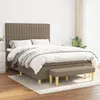 Image de vidaXL Boxspring met matras stof taupe 140x200 cm3137321
