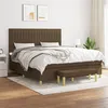 Image de vidaXL Boxspring met matras stof donkerbruin 160x200 cm3137328