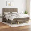 Image de vidaXL Boxspring met matras stof taupe 180x200 cm3137337