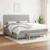 Image de vidaXL Boxspring met matras stof lichtgrijs 200x200 cm3137341