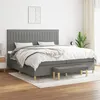 Image de vidaXL Boxspring met matras stof donkergrijs 200x200 cm3137342