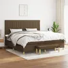 Image de vidaXL Boxspring met matras stof donkerbruin 200x200 cm3137344