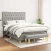 Image de vidaXL Boxspring met matras stof lichtgrijs 140x200 cm3137397