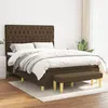 Image de vidaXL Boxspring met matras stof donkerbruin 140x200 cm3137400