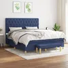 Image de vidaXL Boxspring met matras stof blauw 160x200 cm3137411