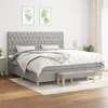 Image de vidaXL Boxspring met matras stof lichtgrijs 200x200 cm3137421