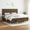 Image de vidaXL Boxspring met matras stof donkerbruin 200x200 cm3137424