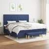 Image de vidaXL Boxspring met matras stof blauw 200x200 cm3137427