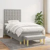 Image de vidaXL Boxspring met matras stof lichtgrijs 90x200 cm3137445
