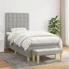 Image de vidaXL Boxspring met matras stof lichtgrijs 100x200 cm3137453
