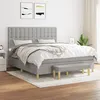 Image de vidaXL Boxspring met matras stof lichtgrijs 160x200 cm3137485